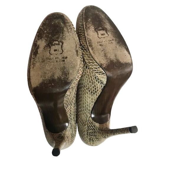 Stuart Weitzman Women's 8.5 N Leather Snakeskin Ultra High Heel Pumps Shoes - Picture 6 of 8